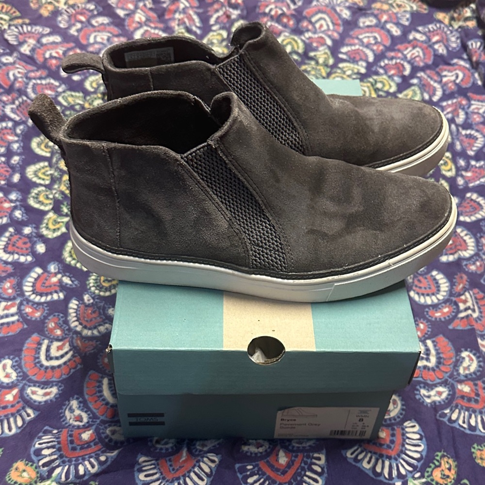 Toms Men's Charcoal Suede High-Top Sneakers